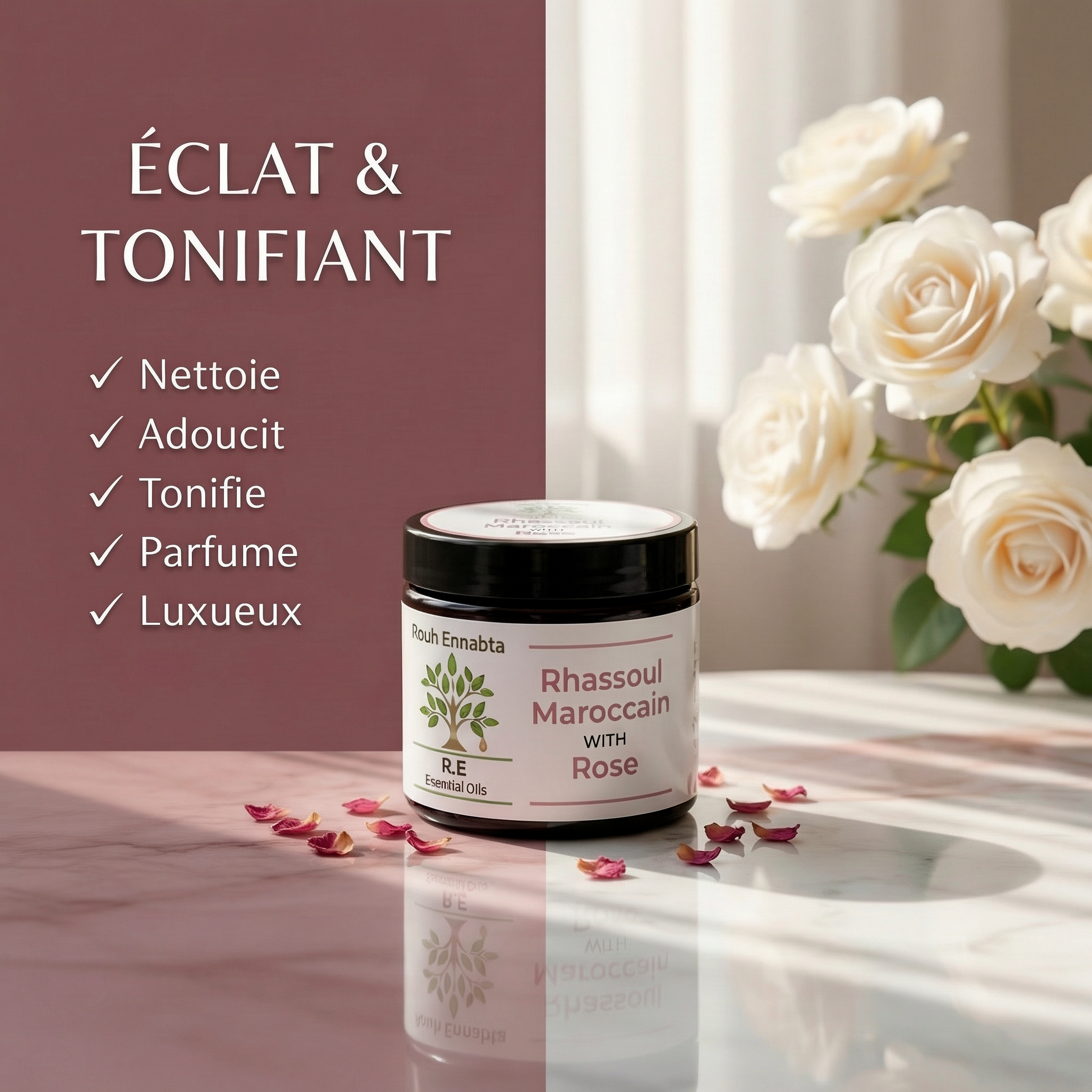 Rhassoul à la Rose – Argile du Hammam - JODHUR