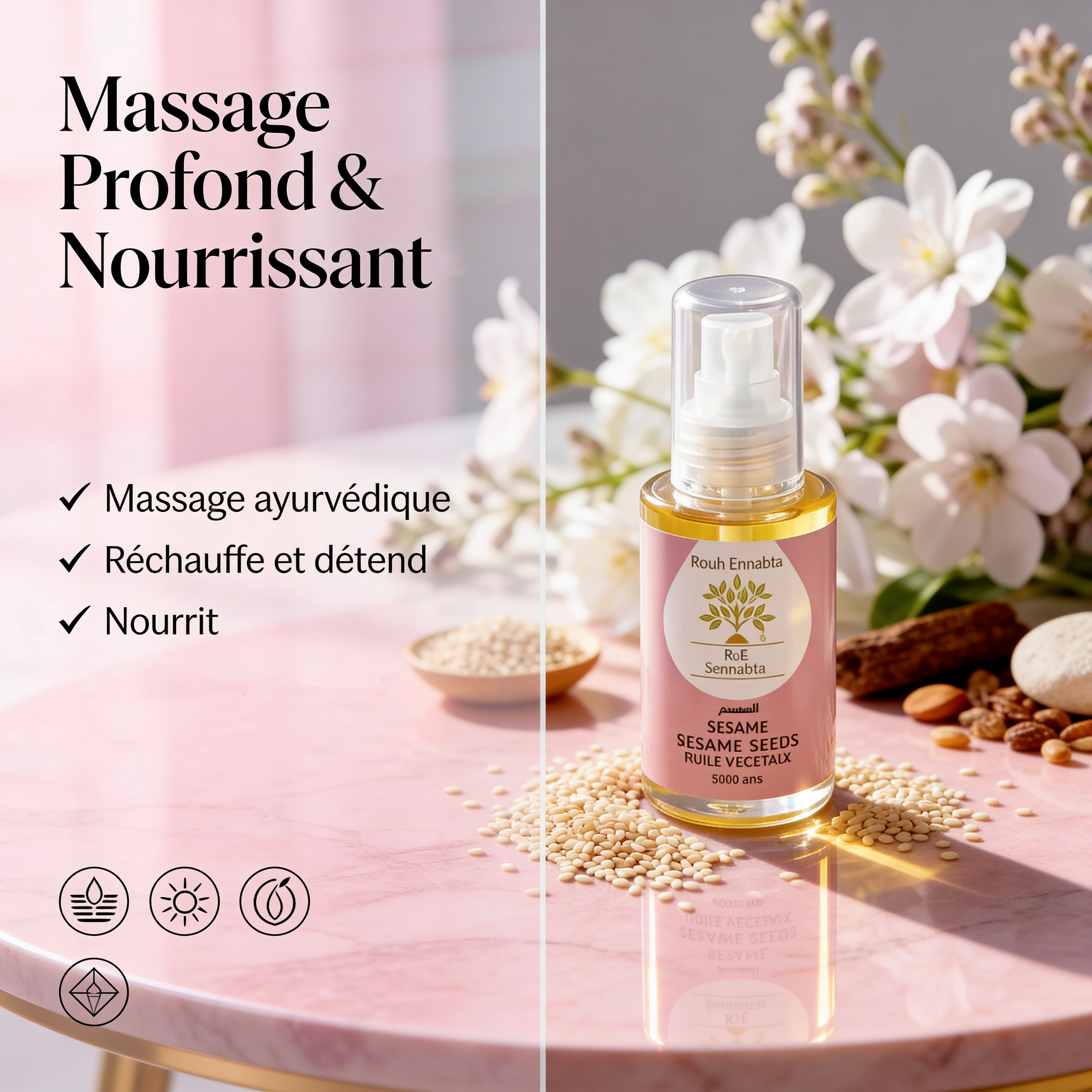 Huile de Sésame BIO – Massage Ayurvédique