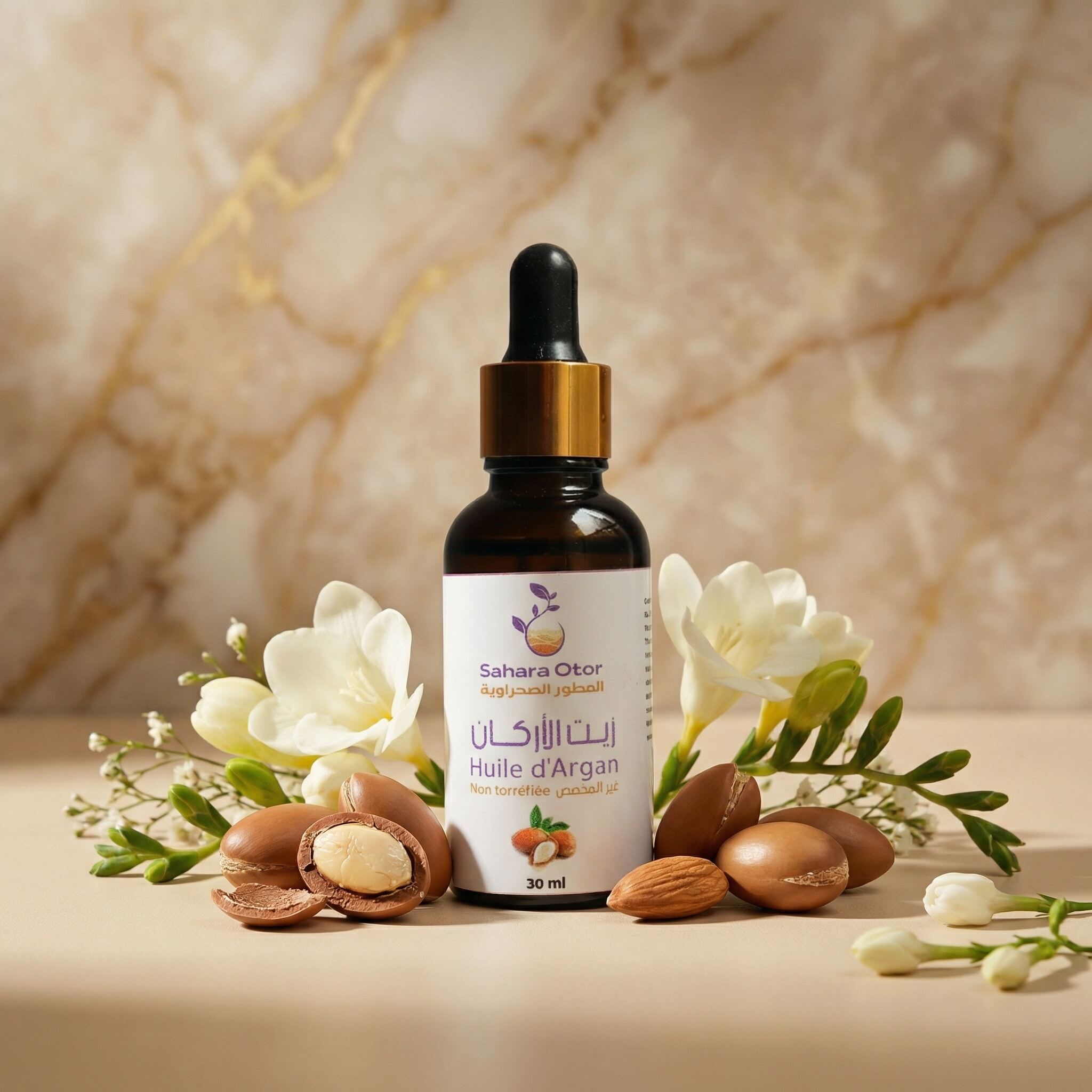 Huile d'Argan Cosmétique – Or Liquide du Sahara par JODHUR, enrichie en moringa pour un soin nourrissant et naturel.