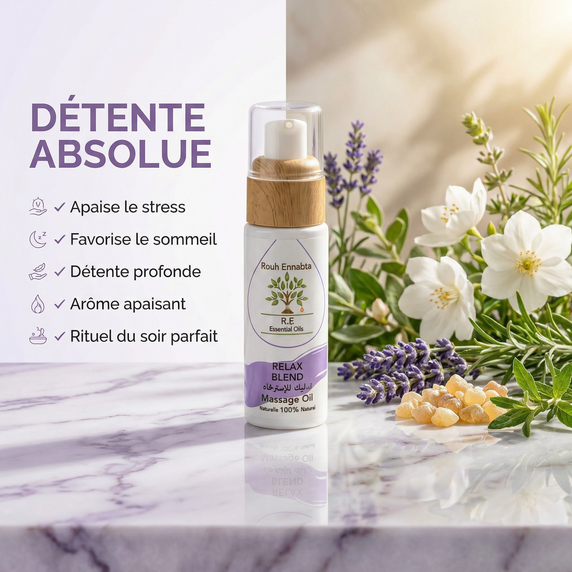 Huile Massage Relax Blend BIO – Détente Absolue - JODHUR