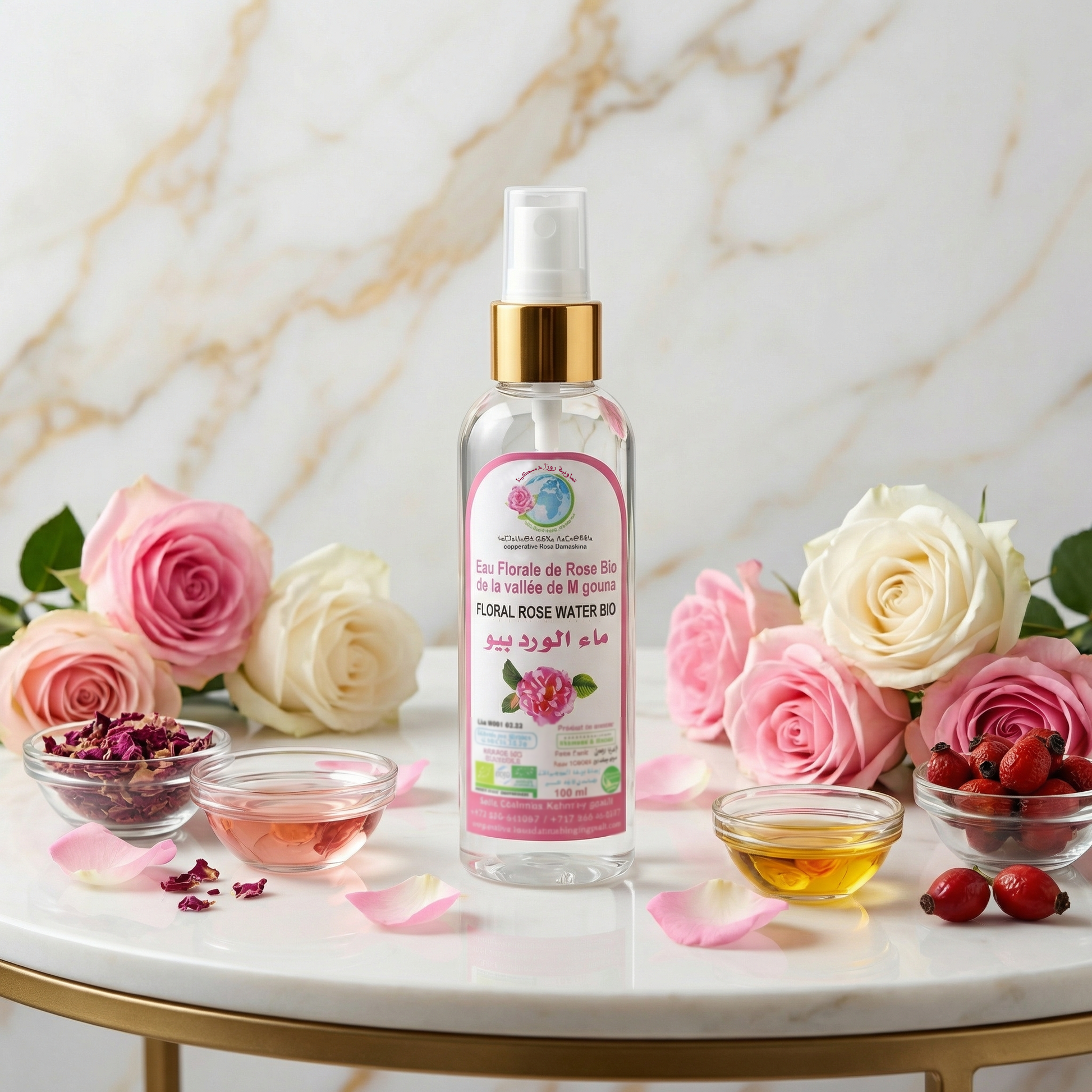 Eau Florale de Rose BIO – Tonique Apaisant Format Spray - JODHUR