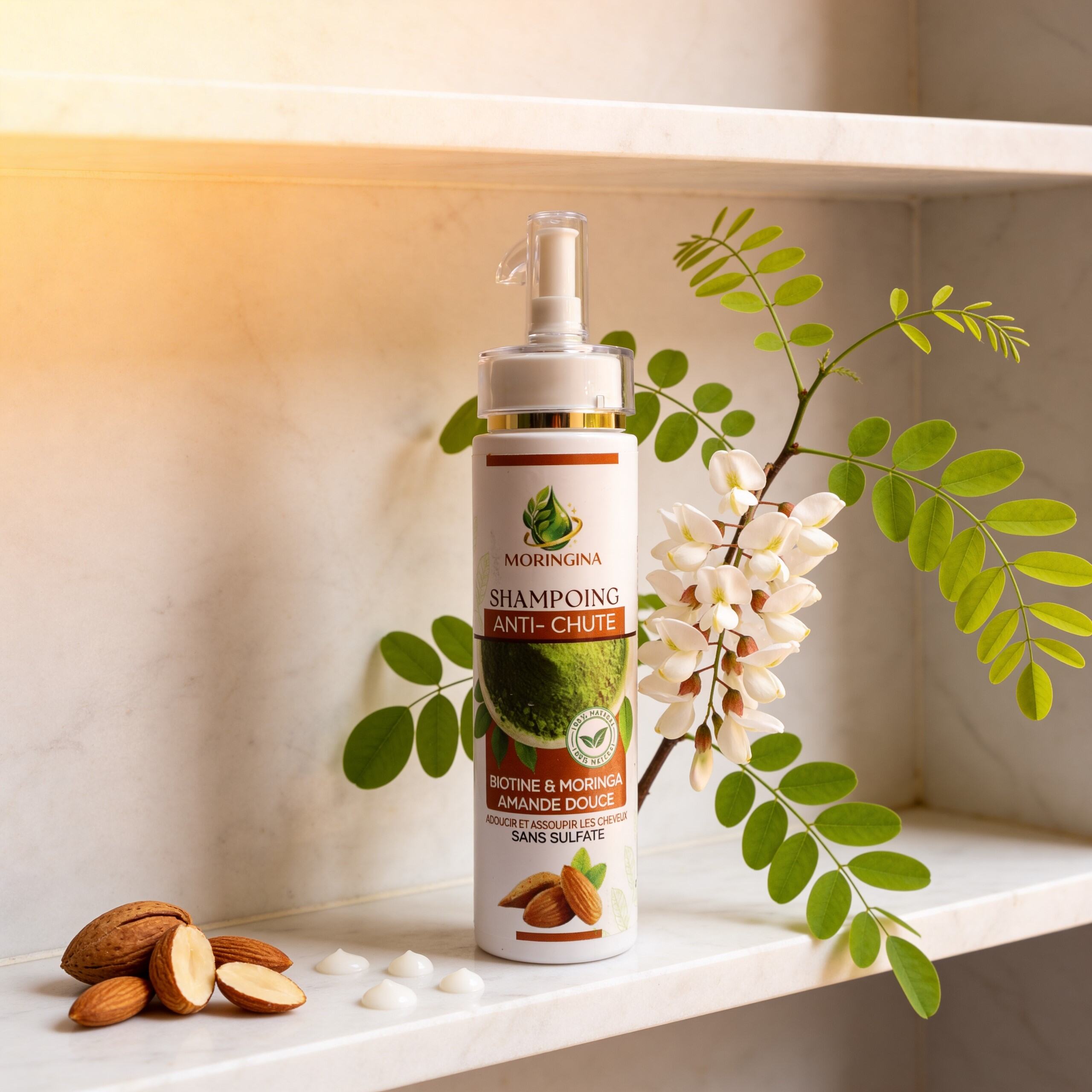 Shampoing anti-chute Biotine & Moringa JODHUR, cheveux doux et souples- JODHUR