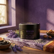JODHUR Savon Noir Beldi Lavande BIO – Gommage Relaxant au moringa et huile d’argan pour une peau nourrie et purifiée.