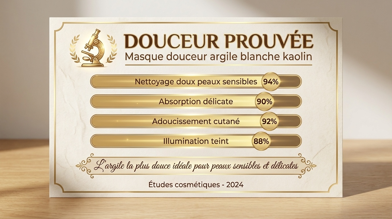 JODHUR cosmétiques naturels : masque à l’argile blanche kaolin pour peau sensible, purifiant et adoucissant.