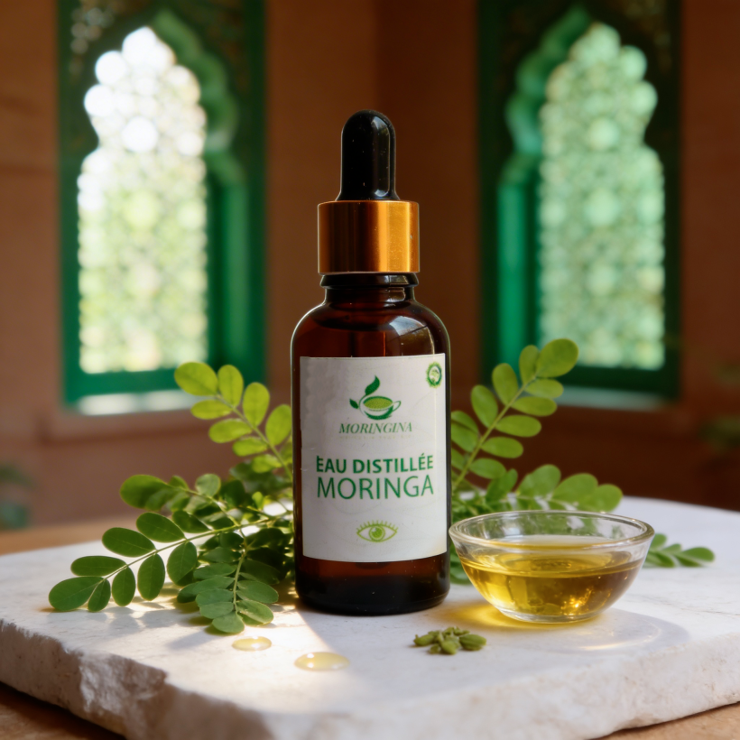 Eau Distillée Moringa | Apaise yeux fatigués & revitalise le visage- JODHUR