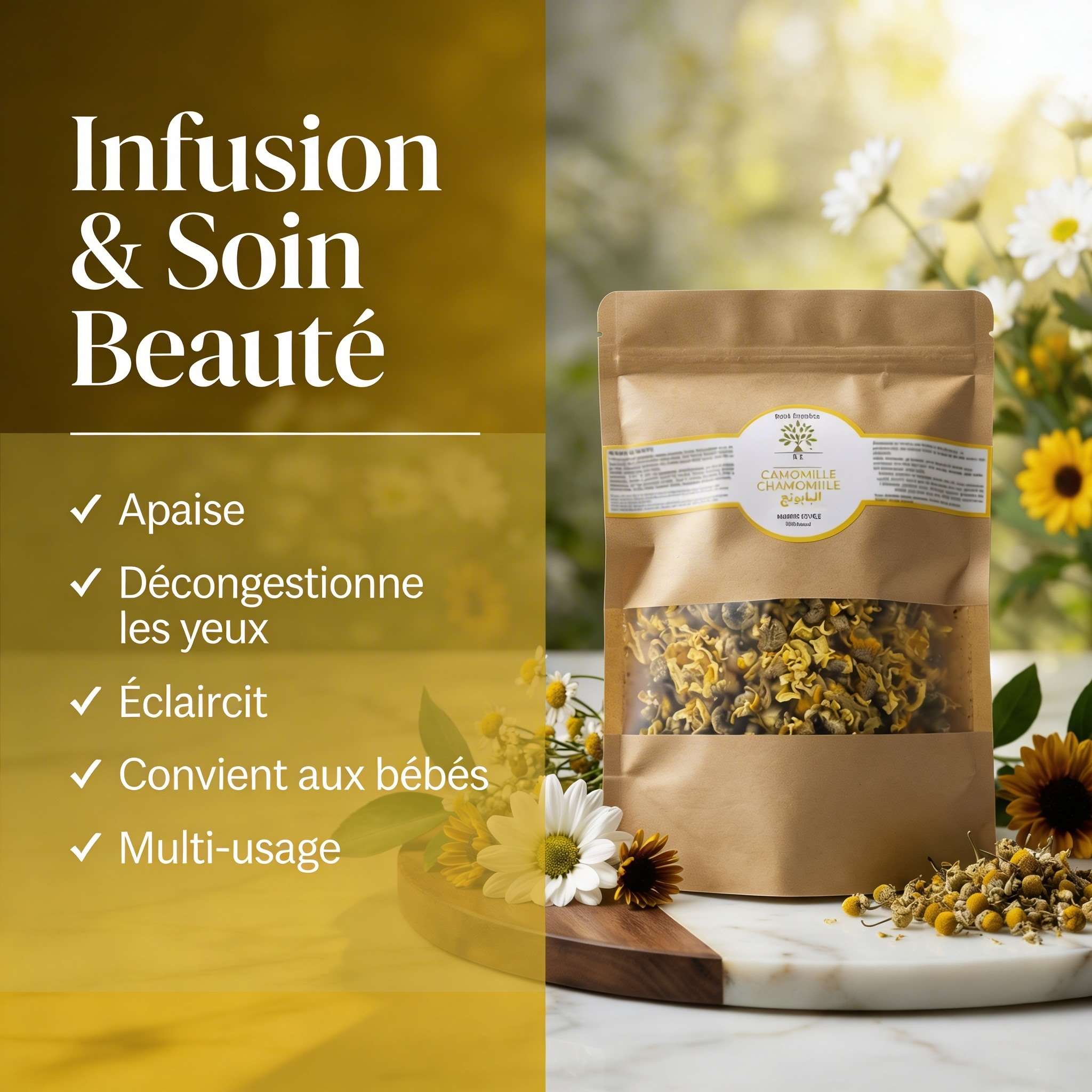 Camomille Séchée BIO – Infusion & Soin Beauté