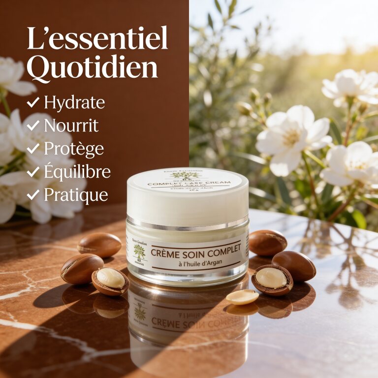 Crème Soin Complet à l'Huile d'Argan | Peau douce, souple & éclatante - JODHUR