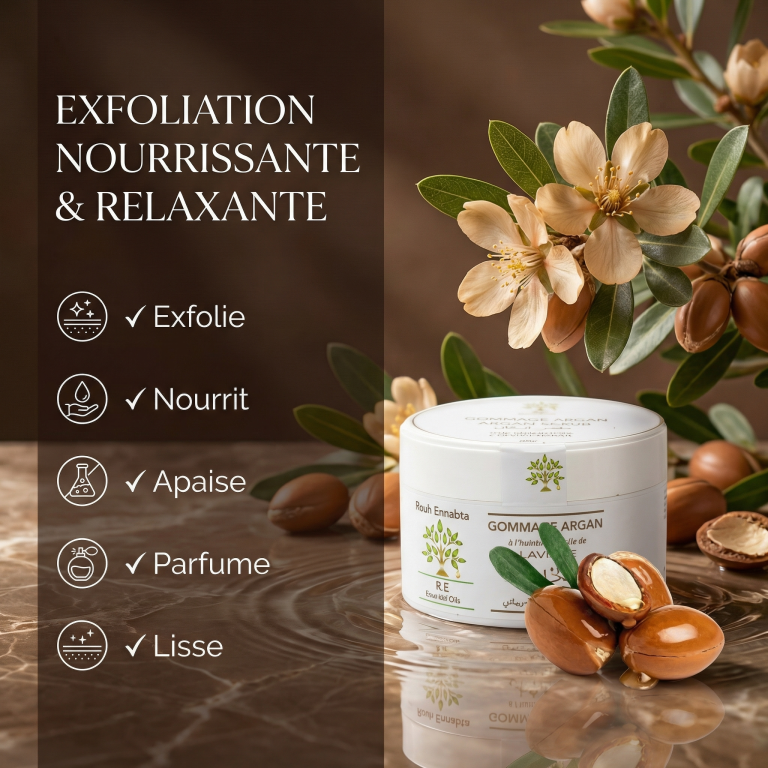 Gommage Corps Argan & Huile de Lavande | Peau douce, lisse & apaisée - JODHUR
