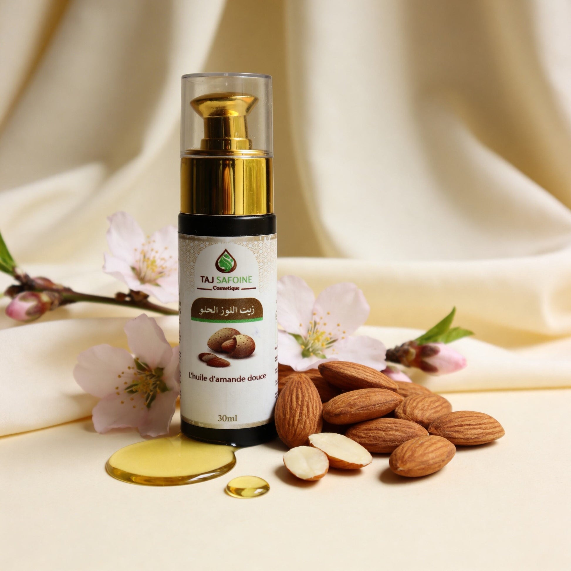 Huile d'Amande Douce Pure – Nourrit, Apaise & Prévient les Vergetures. - JODHUR