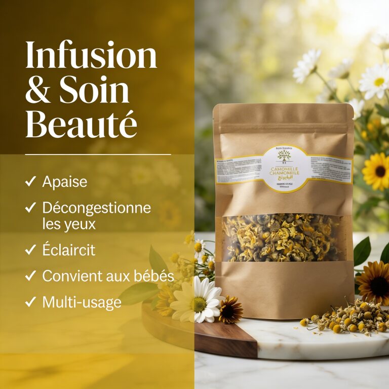 Camomille Séchée BIO – Infusion & Soin Beauté - JODHUR