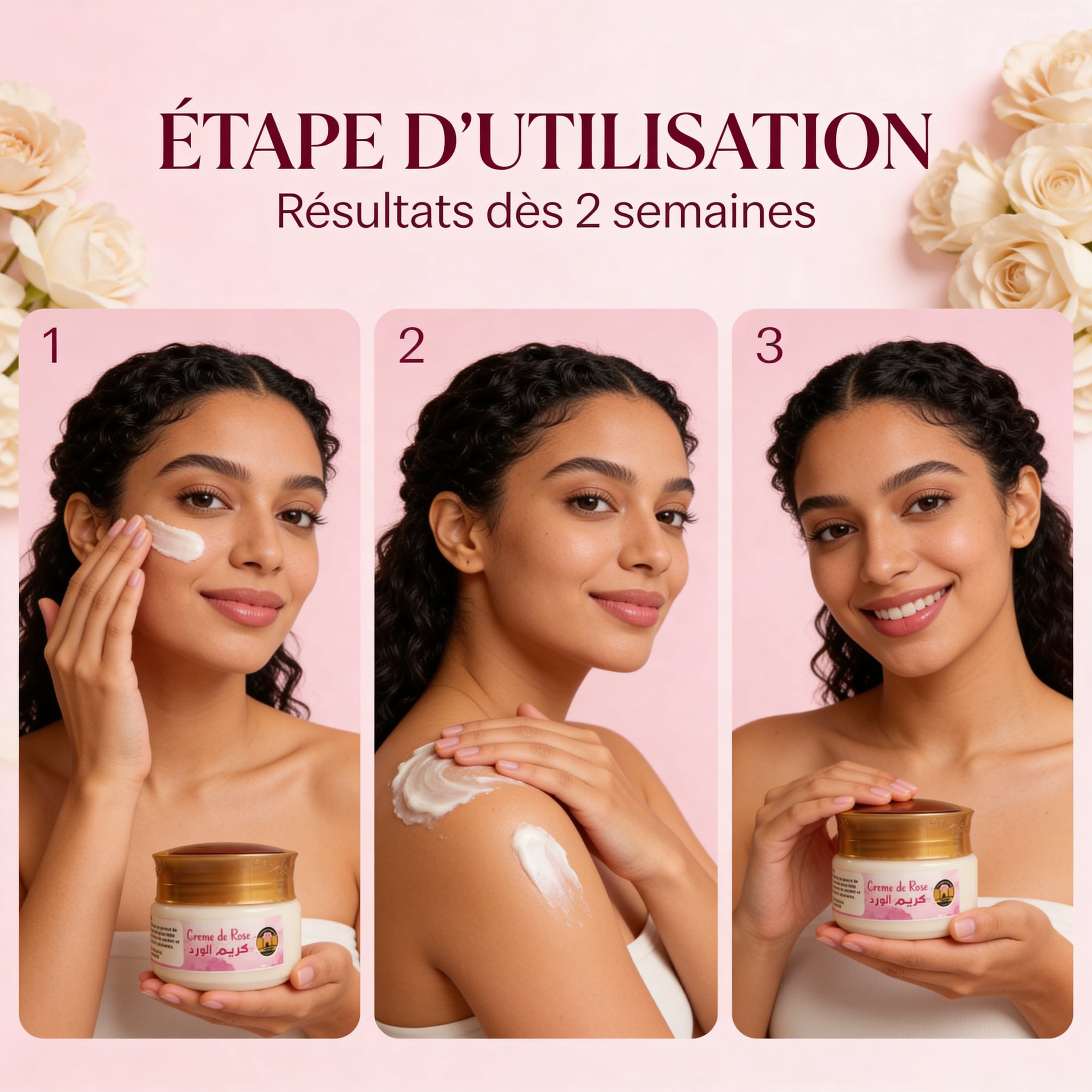 JODHUR Crème de Rose – Soin Apaisant & Hydratant au moringa et huile d’argan pour nourrir et hydrater intensément la peau.