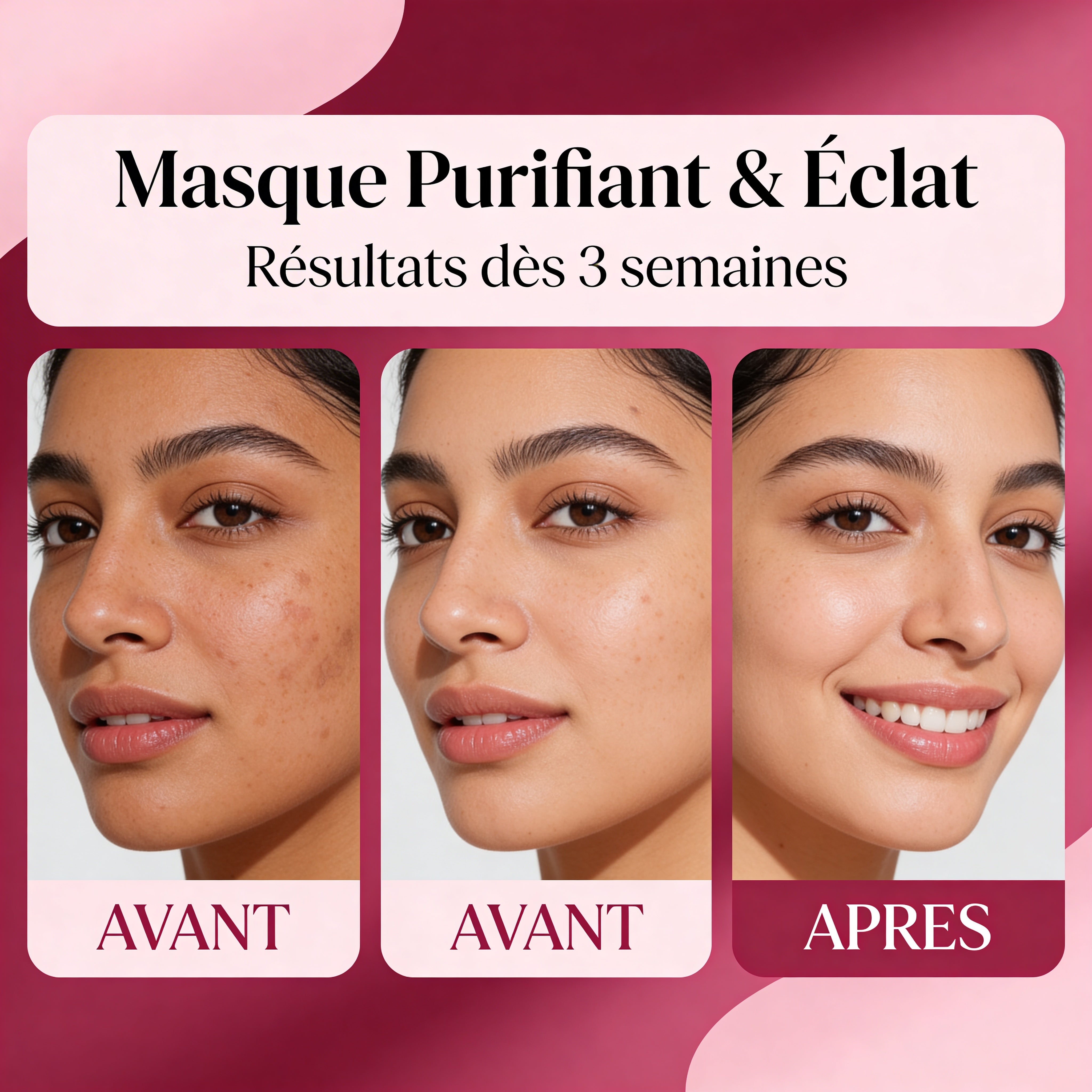 Peau purifiée et éclat naturel avec JODHUR Poudre de Rose – Masque Purifiant & Éclat enrichi en moringa et argan bio.
