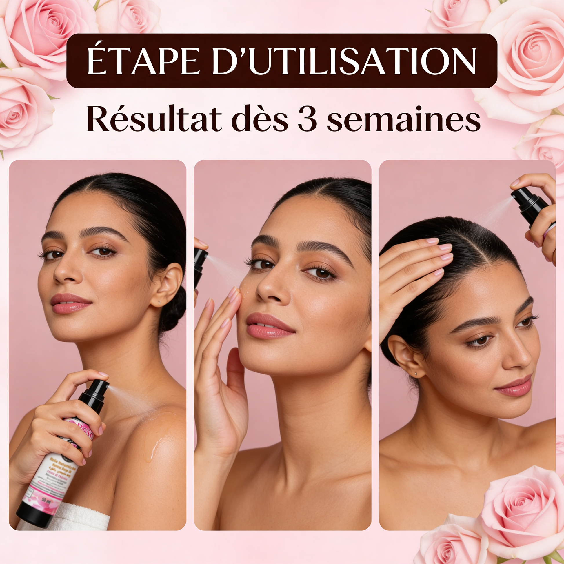 JODHUR Huile à la Rose – Réparatrice Anti-Âge Corps & Cheveux, à l’huile d’argan, nourrit et hydrate intensément.