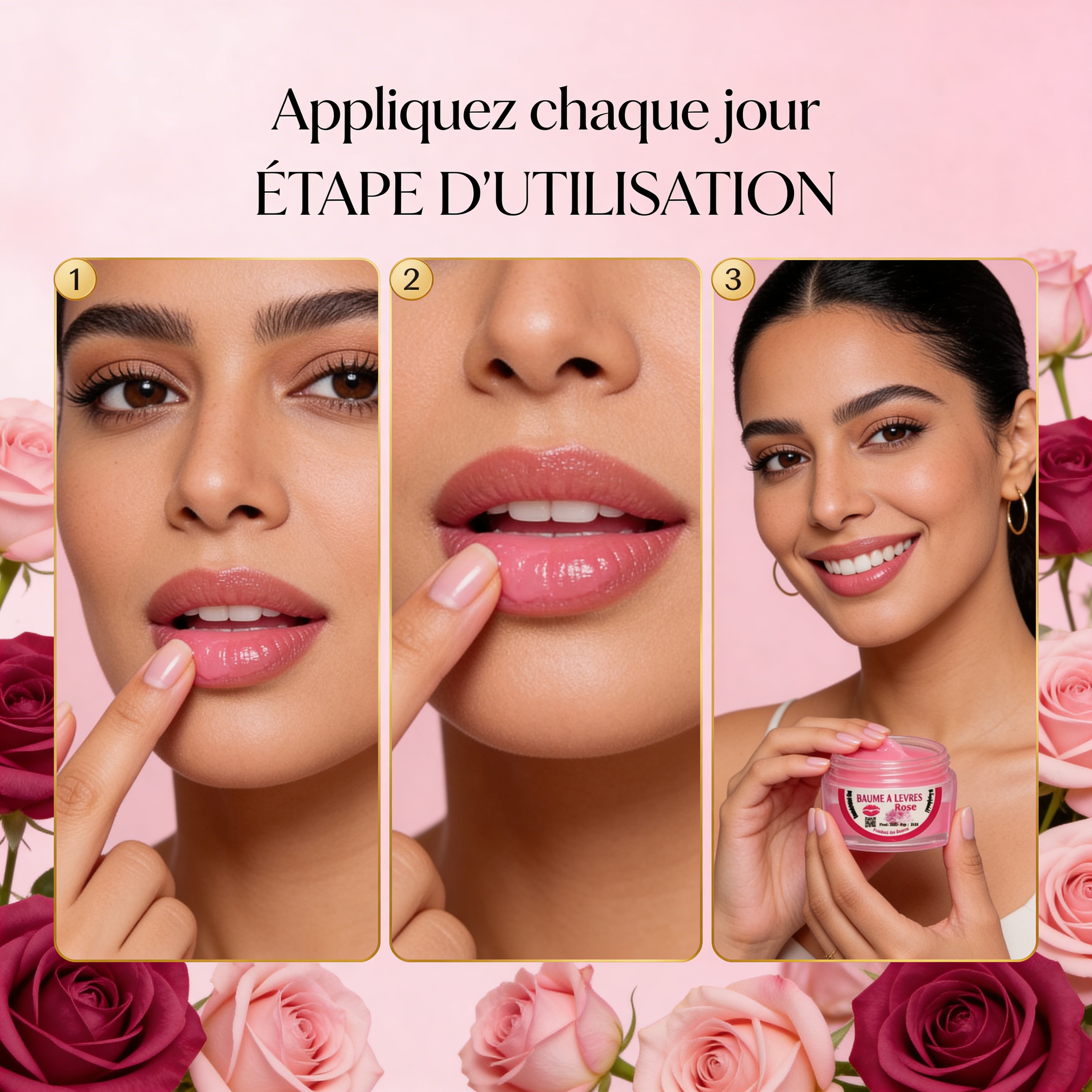 JODHUR Baume à Lèvres Rose – Douceur & Protection enrichi en huile d’argan et moringa pour des lèvres nourries et hydratées.