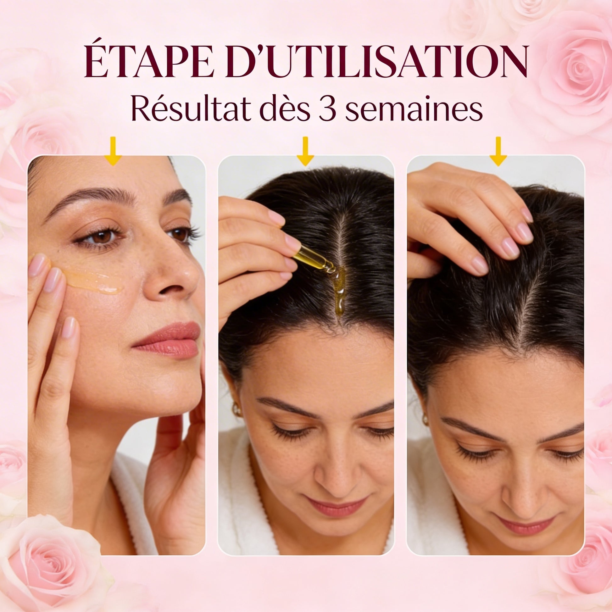 JODHUR Huile de Rose Cosmétique – Soin Régénérant Visage & Cheveux enrichi en huile d’argan bio, hydratant et nourrissant.