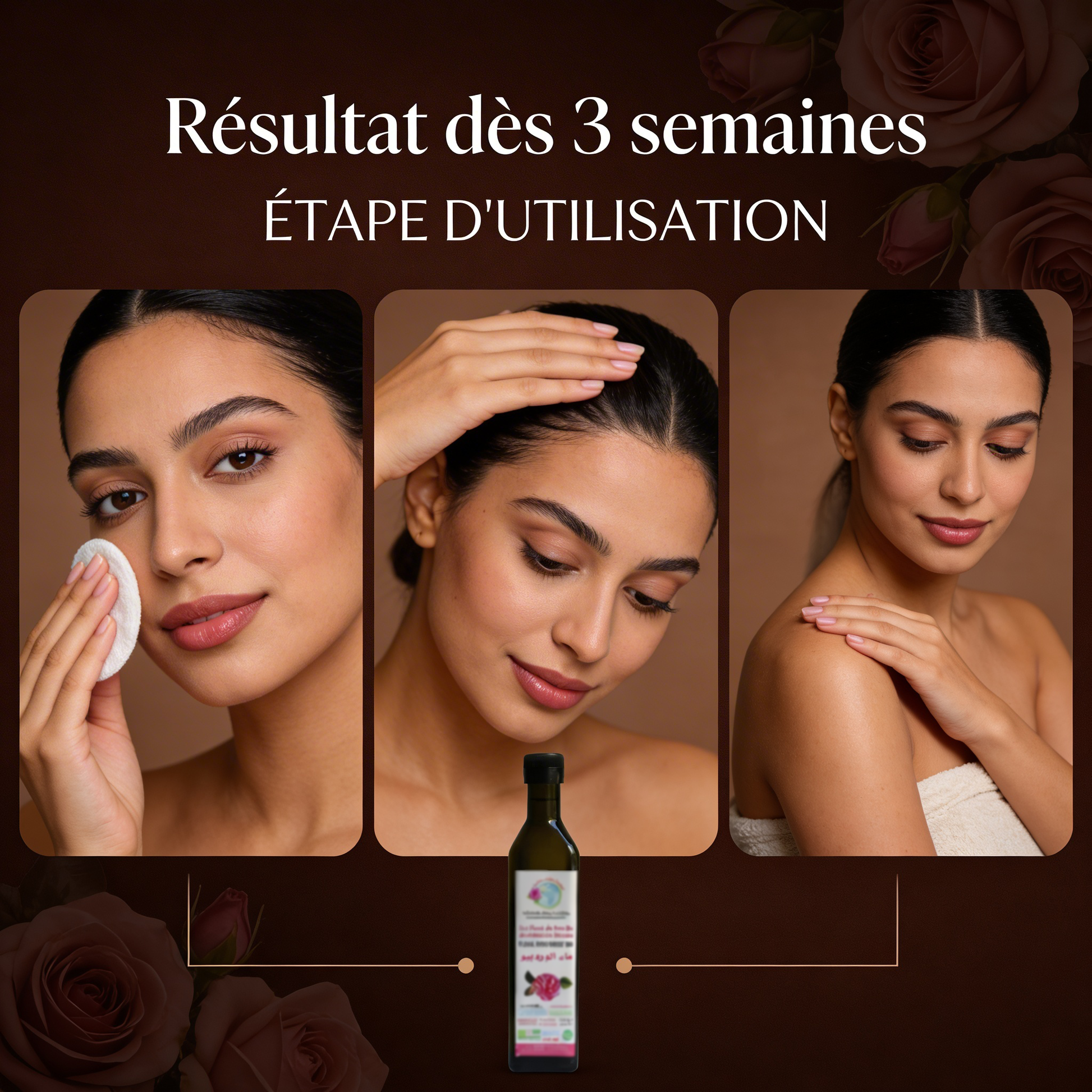 JODHUR Eau Florale de Rose BIO – Tonique Précieux Format Bouteille au moringa, hydratant naturel pour une peau éclatante et purifiée.