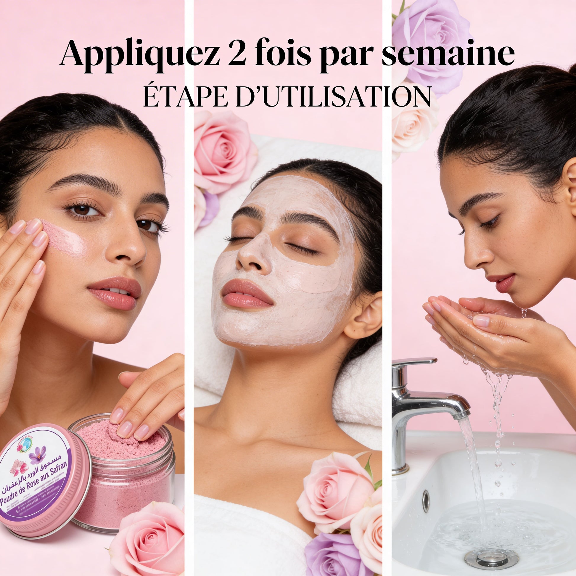 JODHUR Poudre de Rose au Safran – Masque Éclat Premium au moringa pour un soin visage naturel et un éclat nourrissant et purifiant.