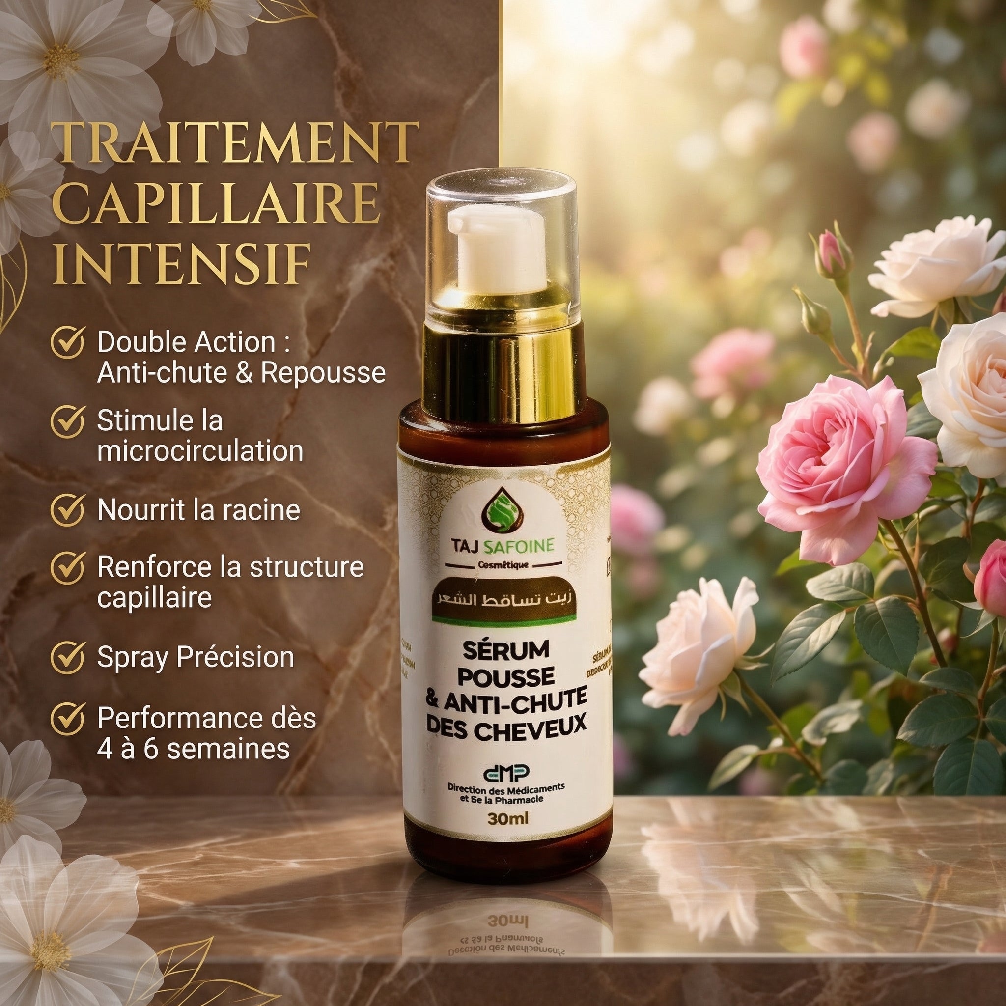 Sérum Anti-Chute & Repousse – Traitement Capillaire Intensif JODHUR avec huile d’argan et moringa pour cheveux nourris et renforcés.