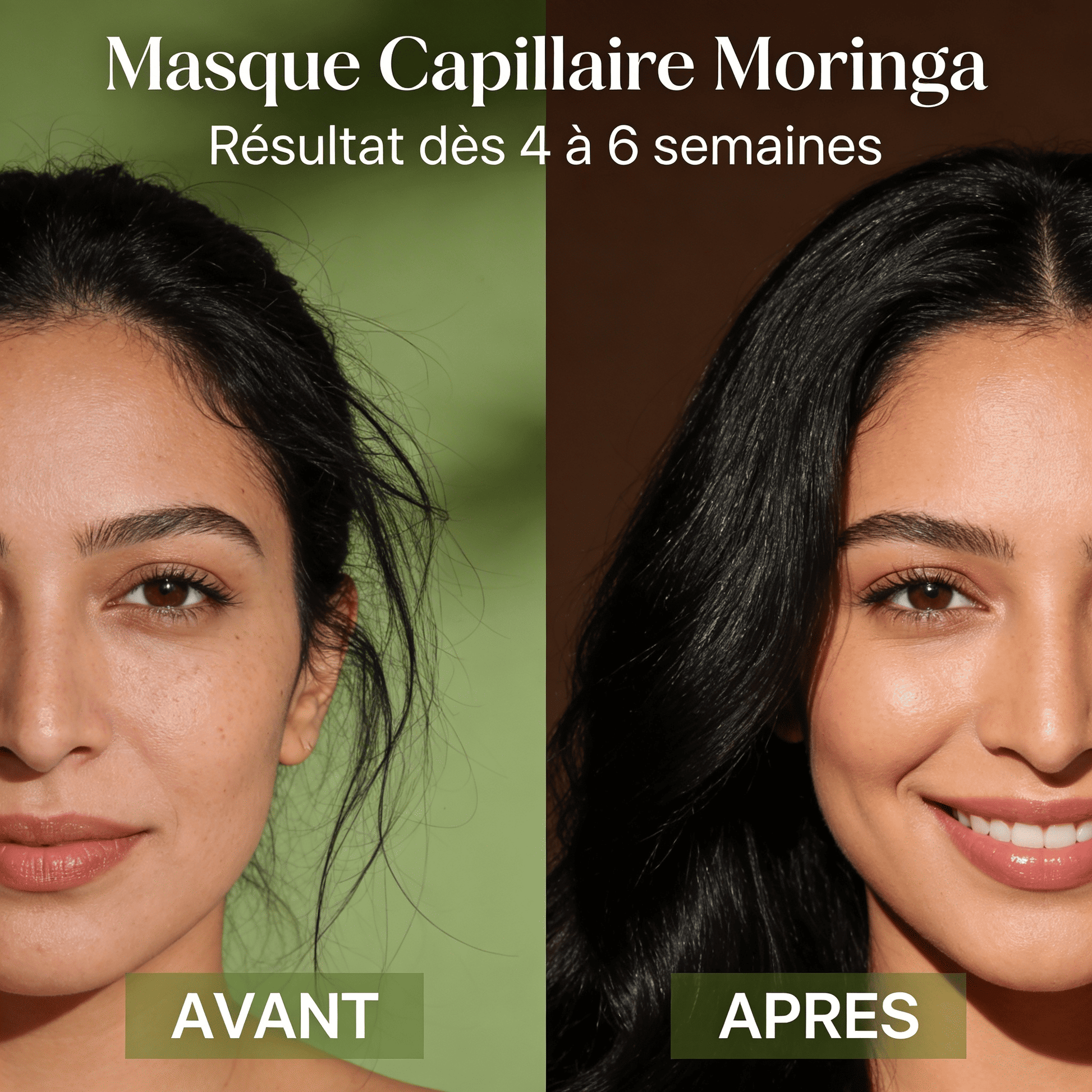 Masque Capillaire Moringa | JODHUR, avec moringa et huile d’argan pour réparer et nourrir les cheveux abîmés en profondeur.