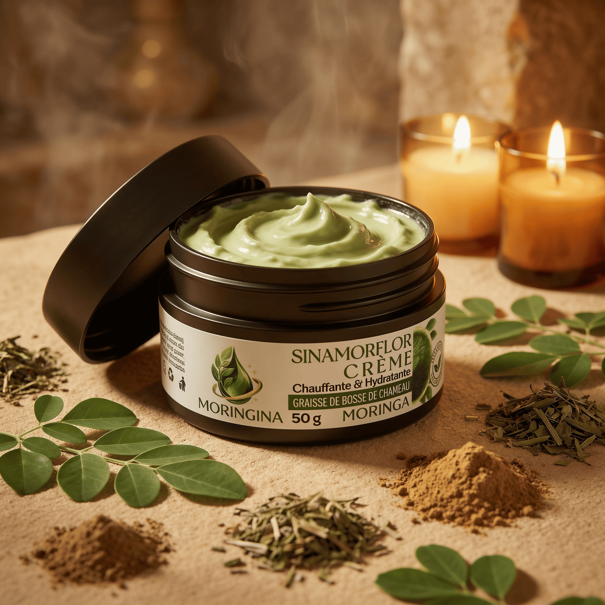 Crème Sinamorflor | Soulage muscles & articulations chauffante JODHUR au moringa, soin naturel hydratant et apaisant.