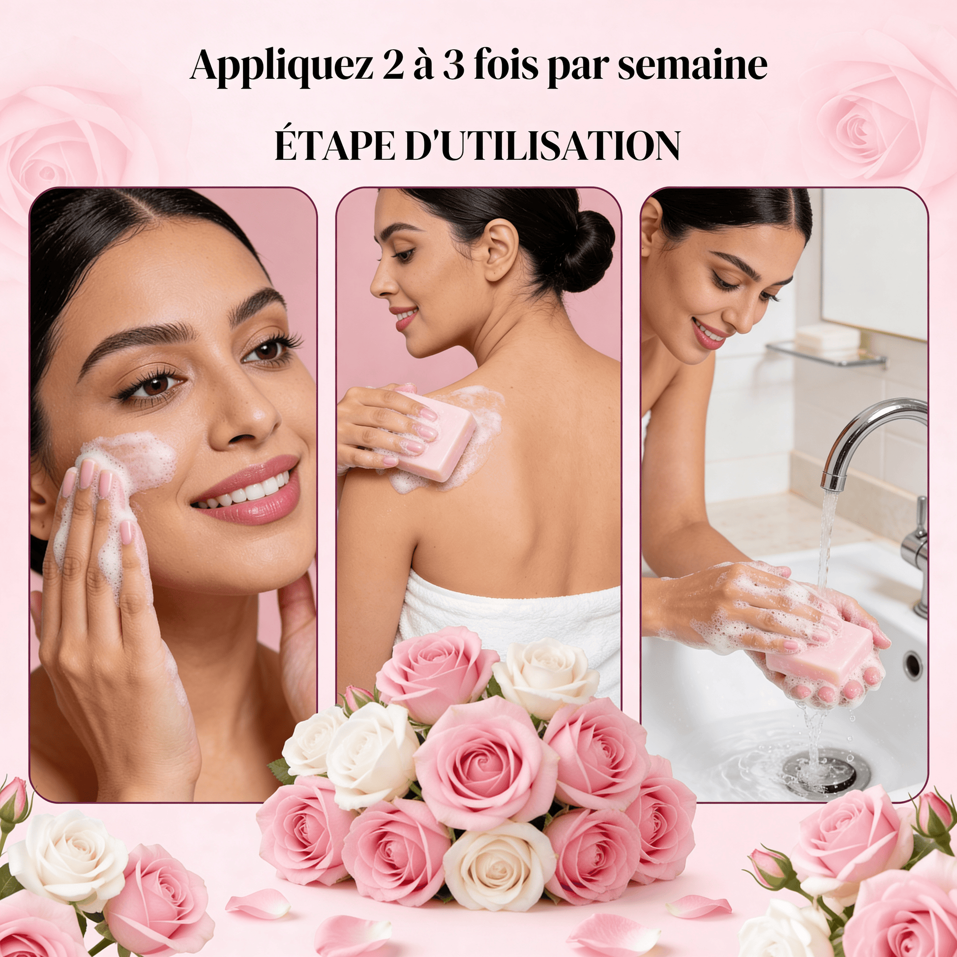 JODHUR Savon à la Rose de Damas – Douceur Quotidienne Tous Types de Peau avec huile d’argan, nettoyant et hydratant naturel.
