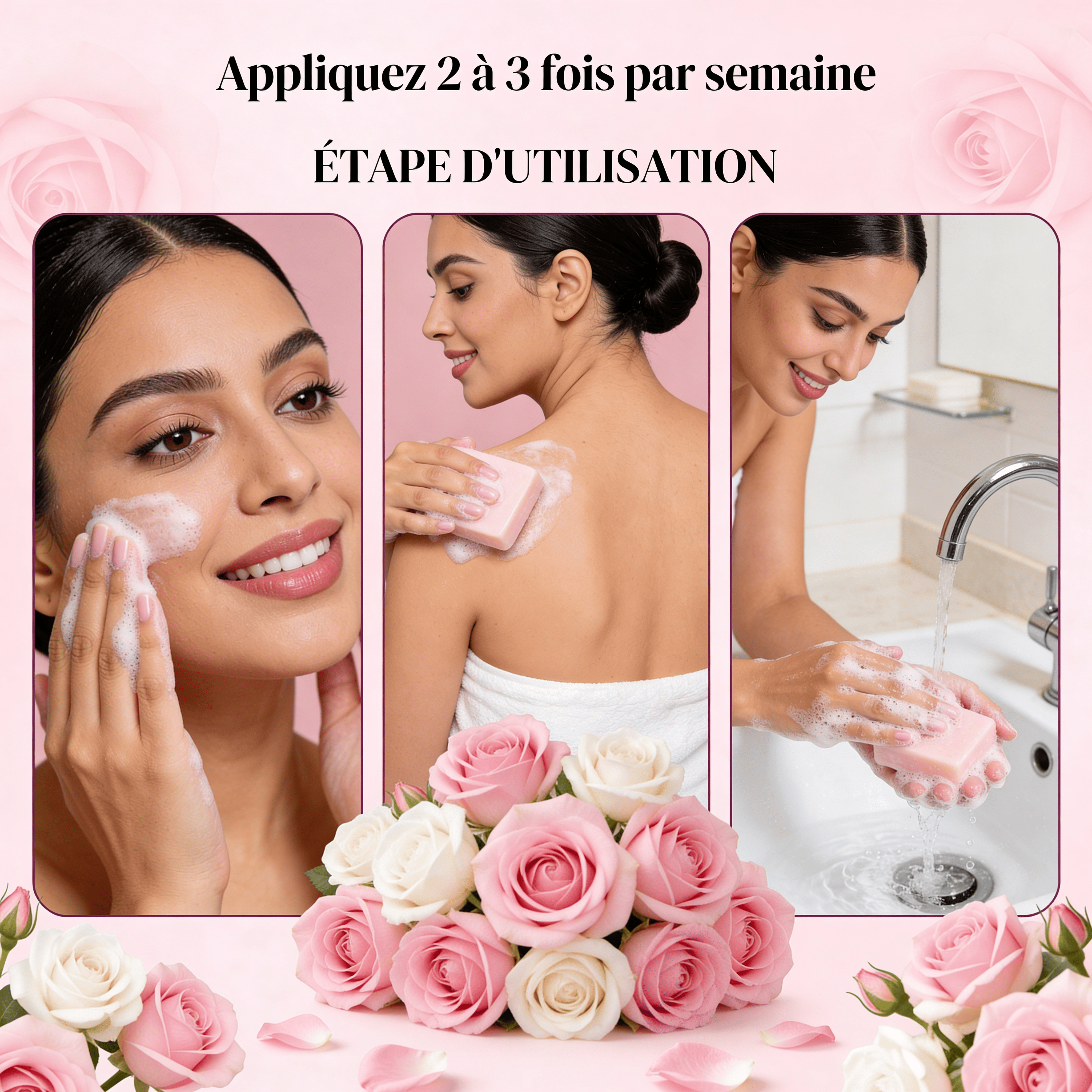 JODHUR Savon à la Rose de Damas – Douceur Quotidienne Tous Types de Peau avec huile d’argan, nettoyant et hydratant naturel.