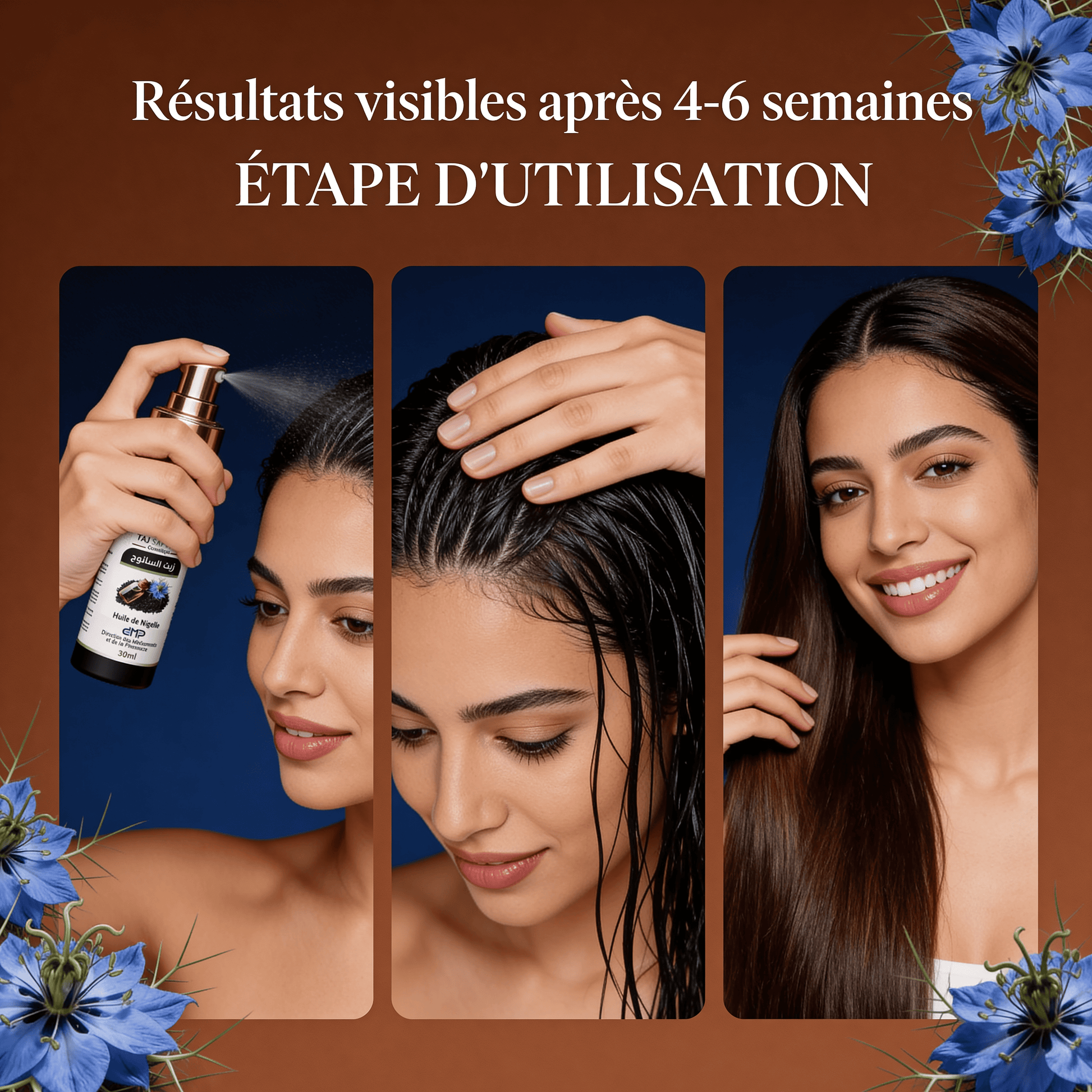 JODHUR Huile de Nigelle Pure- Purifie le Cuir Chevelu avec moringa et apaise les peaux à problèmes naturellement.