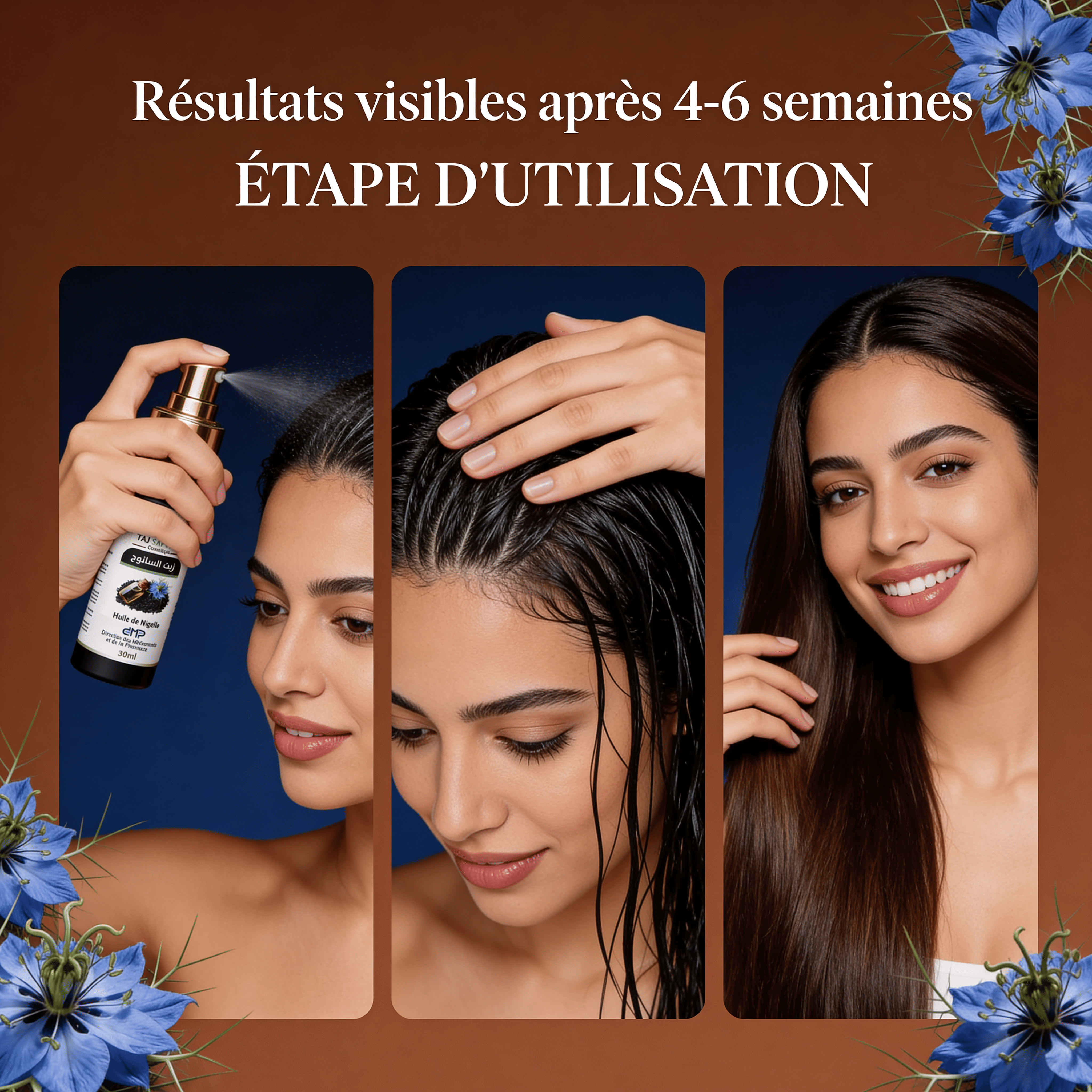 JODHUR Huile de Nigelle Pure- Purifie le Cuir Chevelu avec moringa et apaise les peaux à problèmes naturellement.
