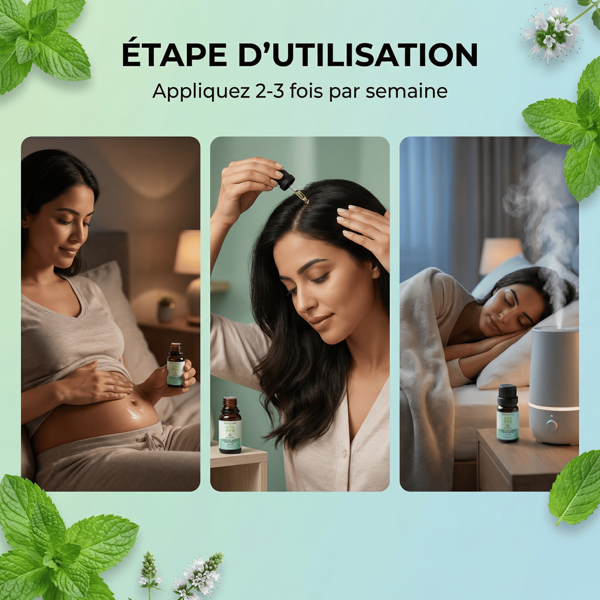 JODHUR Huile Essentielle de Menthe Verte Bio – Éclat & Fraîcheur Douce avec moringa pour un effet purifiant et revitalisant naturel.