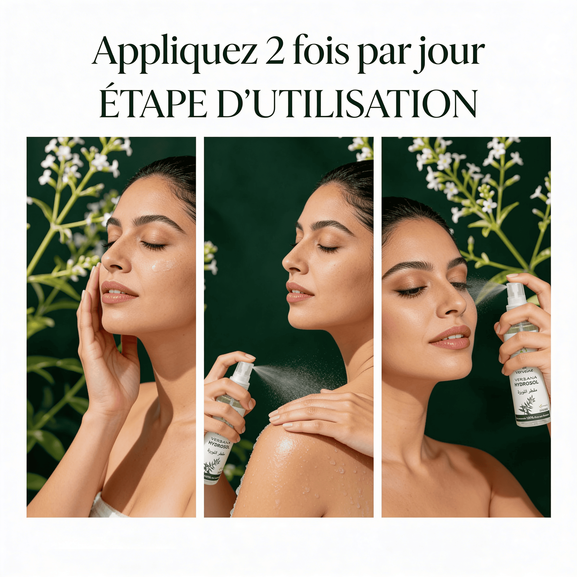 JODHUR Eau Florale de Verveine Bio – Éclat & Pores Resserrés avec moringa, soin naturel purifiant et raffermissant la peau.