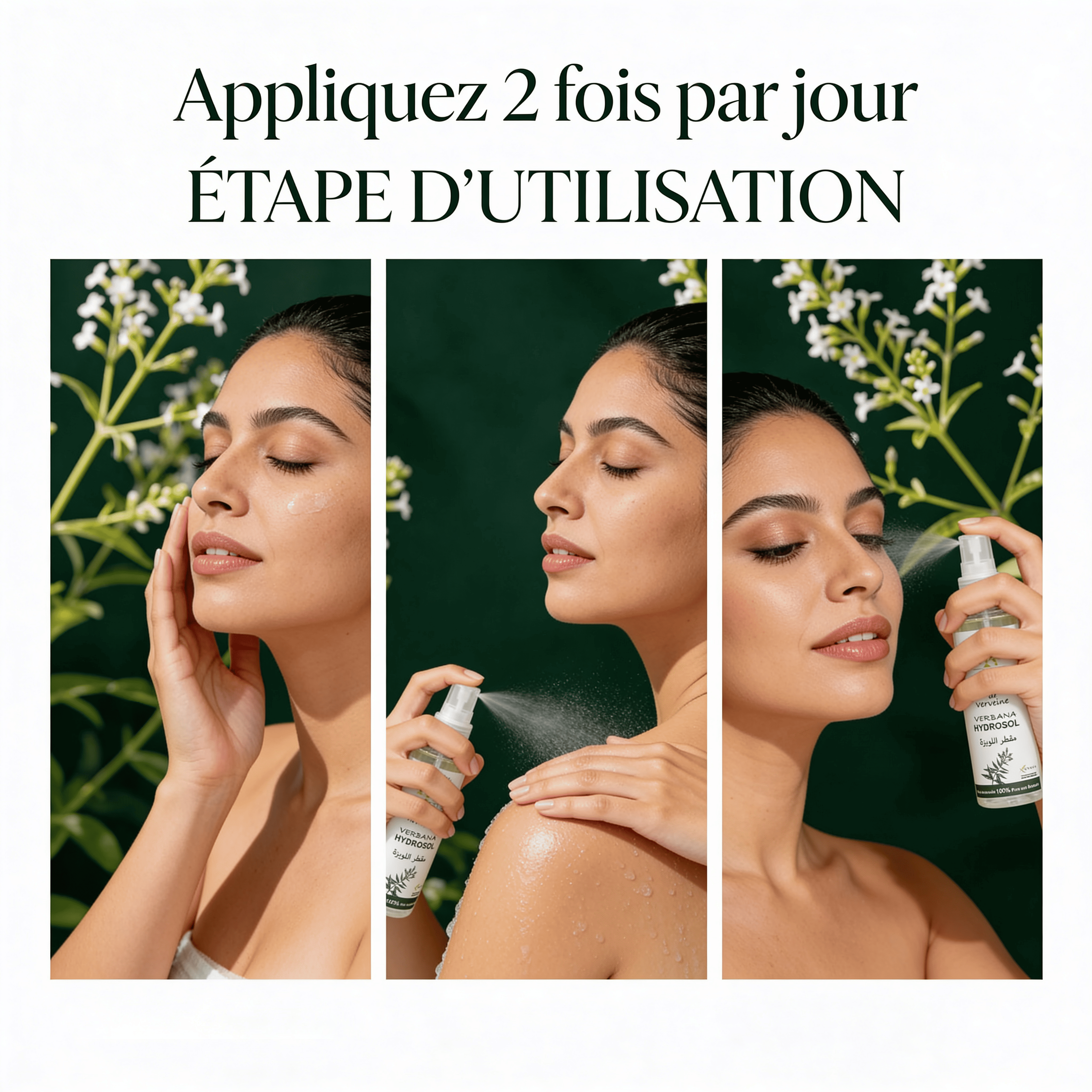 JODHUR Eau Florale de Verveine Bio – Éclat & Pores Resserrés avec moringa, soin naturel purifiant et raffermissant la peau.